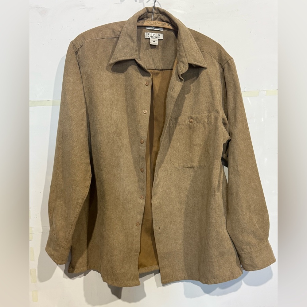 Ron Chereskin | Sueded Luxe | Faux Suede Button-Up Utility Shirt